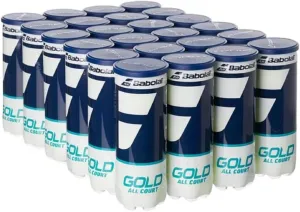 Babolat Gold All Court Tennis Balls, 24 Cans | 72 Balls (3 Balls/Can)