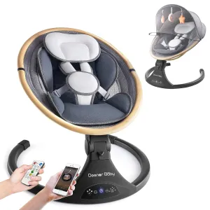 Baby Swing Infant Swings for Newborns, Electric Swing for Baby to Toddler with 5 Sway Speeds,5-Point Harness,3 Seat Positions (Gray)