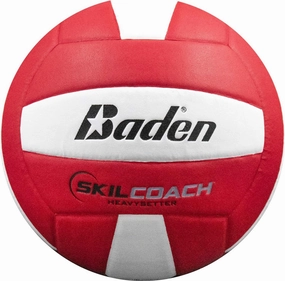 Baden | Skilcoach Heavysetter | Composite | Indoor Weighted Training Volleyball | 14U-18U | Official Size 5   15-17 Ounce | Red/White