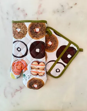 Bagel Oven Mitt   Pot Holder Set