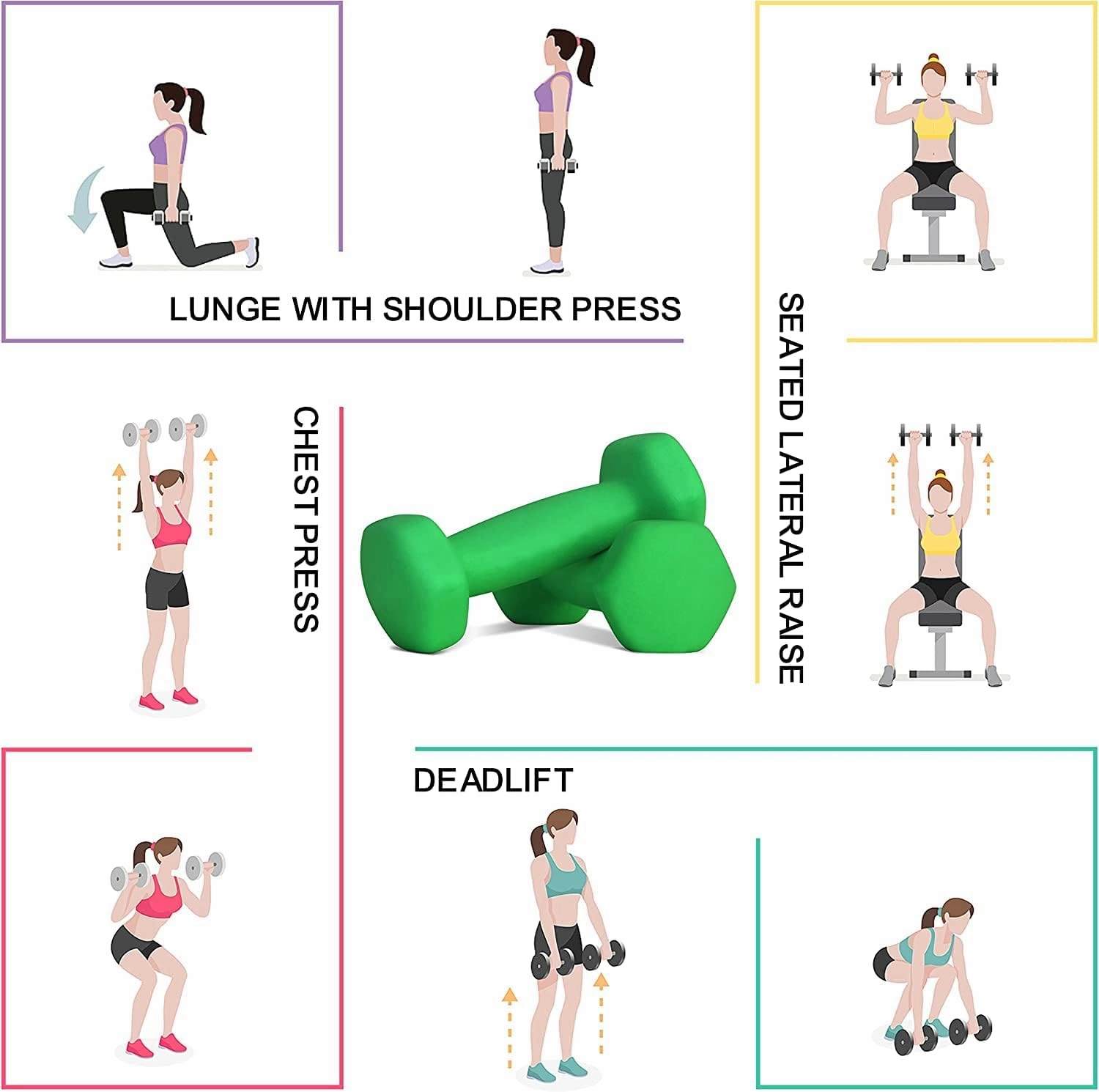 Balelinko Home Gym Equipment Workouts Strength Training Weight Loss Pilates Weights Yoga Sets Weights for Women, Men, Seniors and Youth