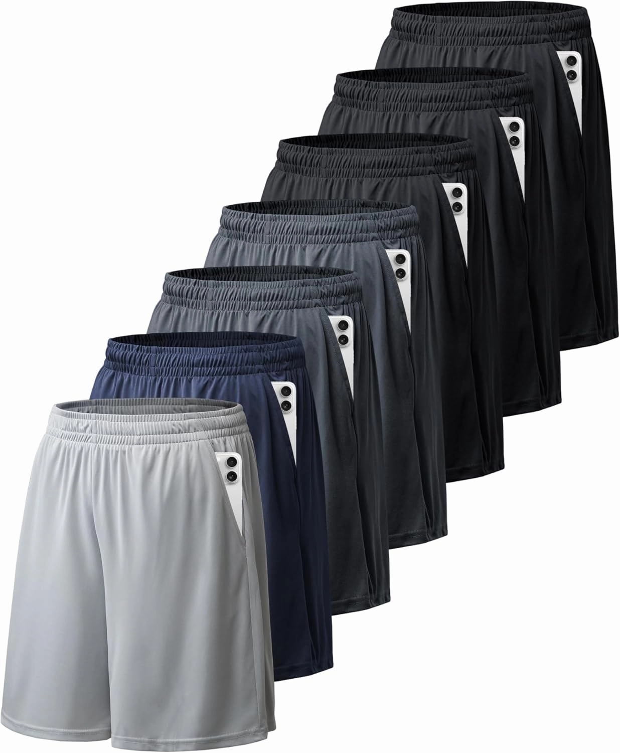 BALENNZ 7 Pack Mens Basketball Shorts with Pockets Mens Shorts Athletic Gym Workout Running Quick Dry Activewear