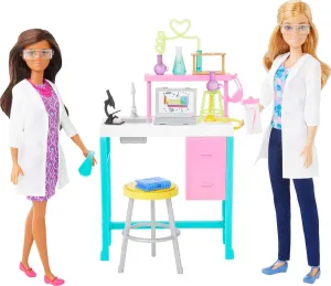 Barbie Science Lab Playset with 2 Dolls, Lab Bench and 10  Accessories