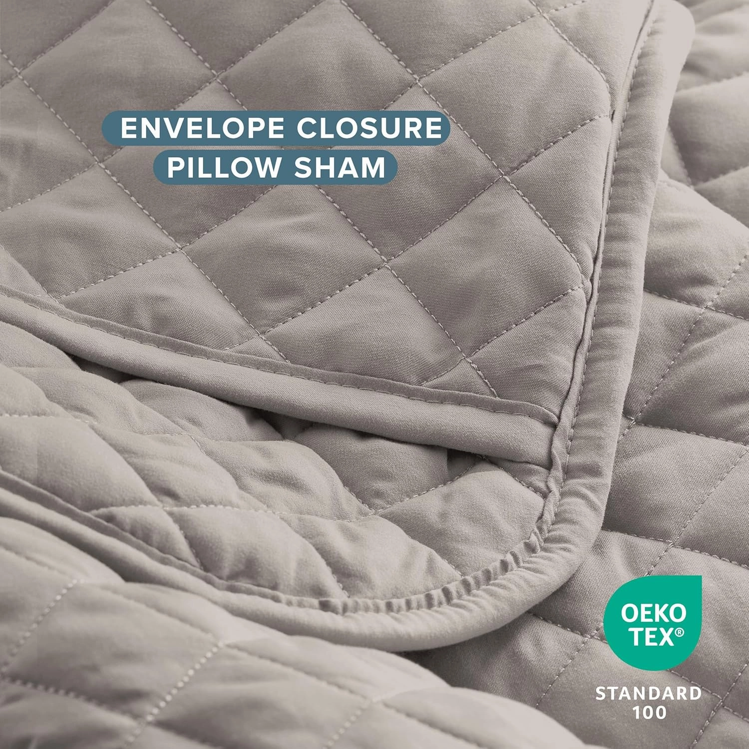 Bare Home Coverlet Set - Lightweight Bed Decor - Comforter Alternative - All-Season Quilted Bedspread (Full/Queen, Light Grey)