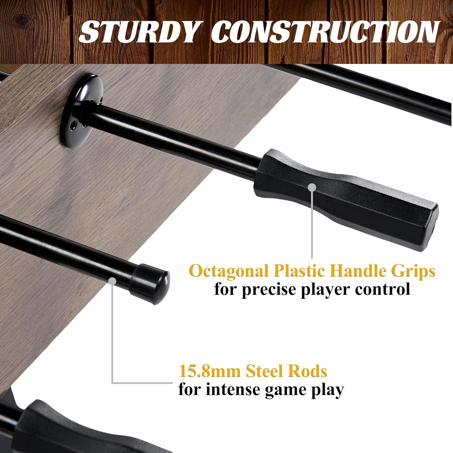 Barrington Foosball Multiple Styles Soccer Foosball Tables, Durable & Stylish Designs with Tabletop Sports Soccer Balls, Perfect for Family Game Rooms