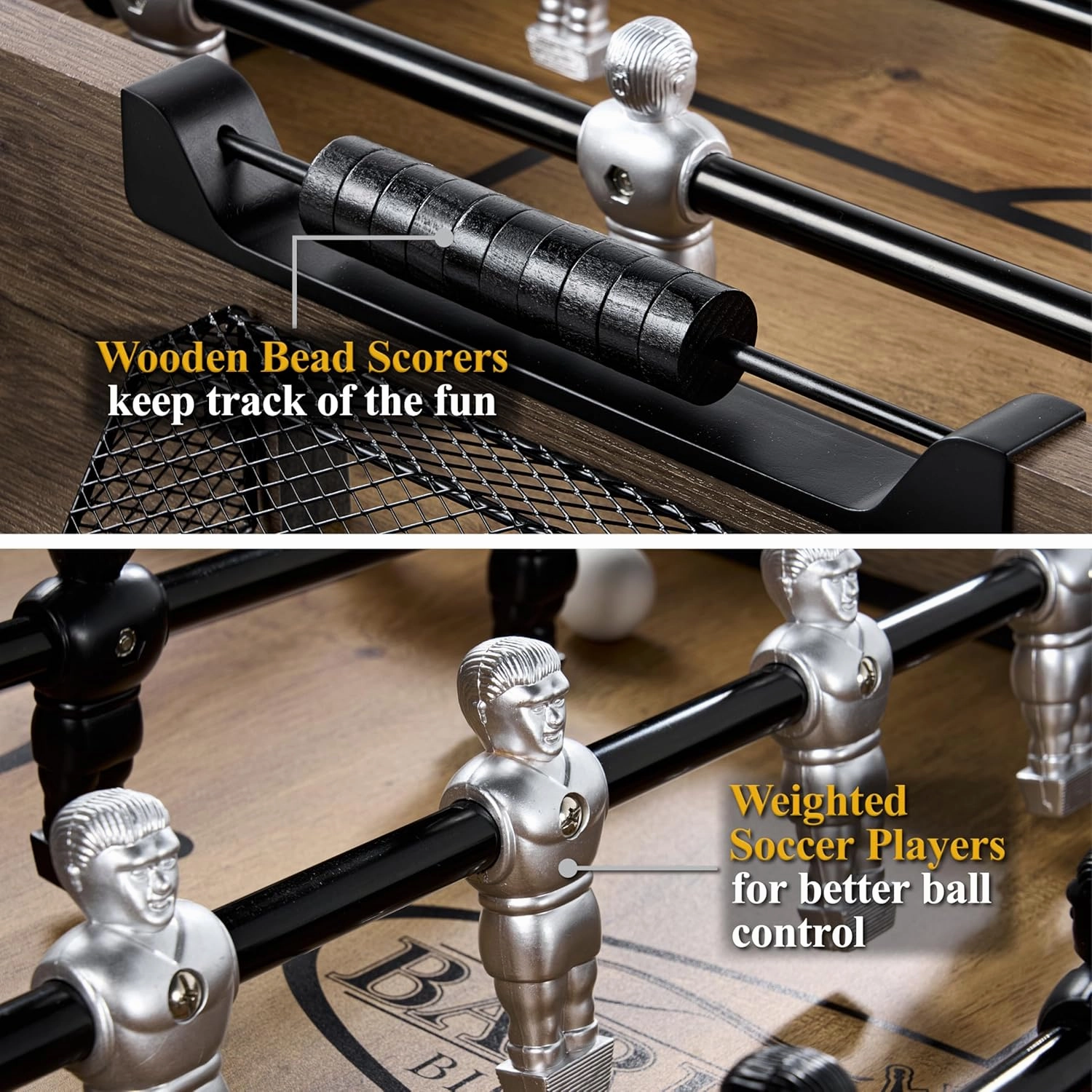 Barrington Foosball Multiple Styles Soccer Foosball Tables, Durable & Stylish Designs with Tabletop Sports Soccer Balls, Perfect for Family Game Rooms