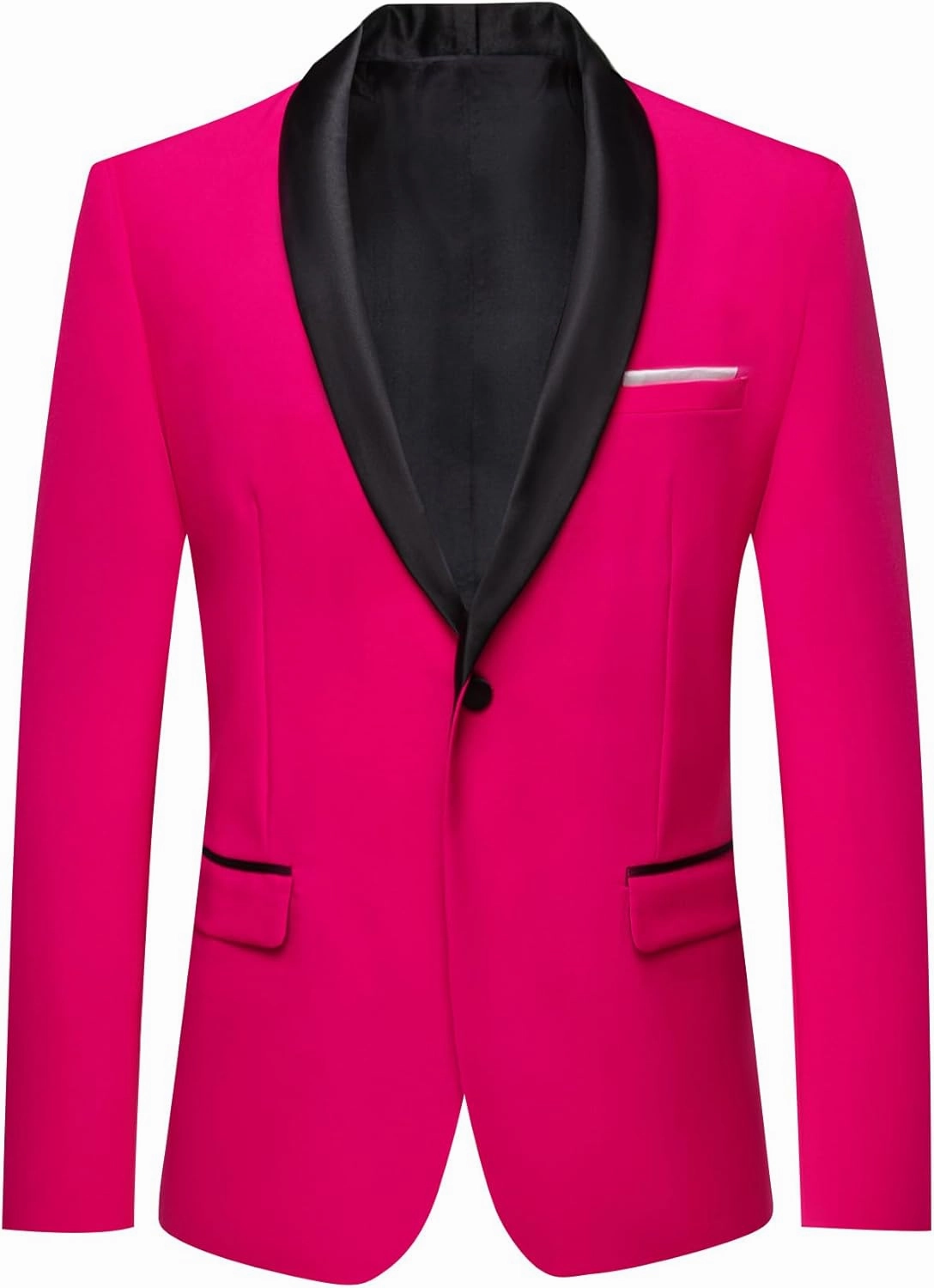 Barry.Wang Mens Casual Sport Coat Solid Blazer Tuxedo Suit Jacket Regular Fit Wedding Business Gift