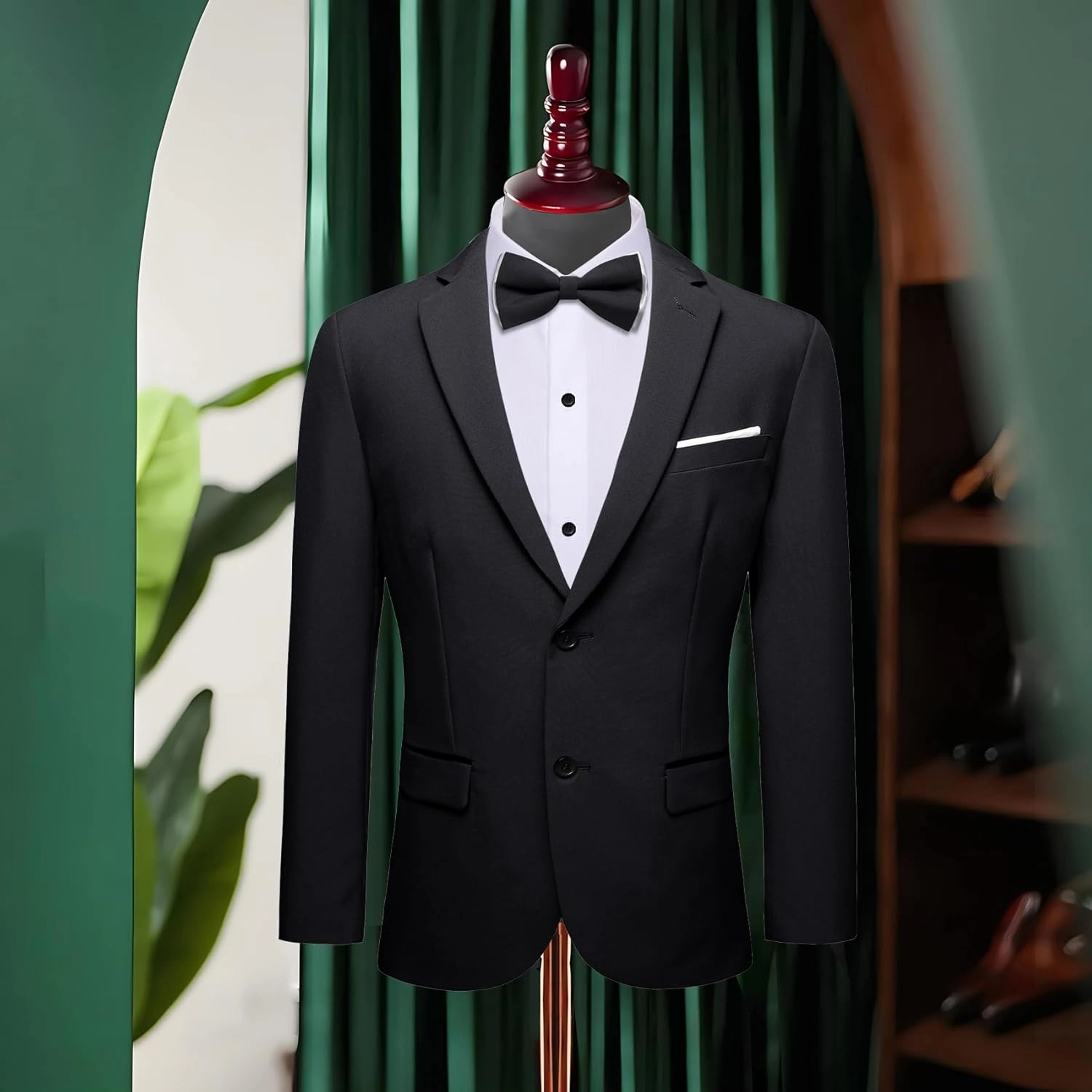 Barry.Wang Mens Casual Sport Coat Solid Blazer Tuxedo Suit Jacket Regular Fit Wedding Business Gift