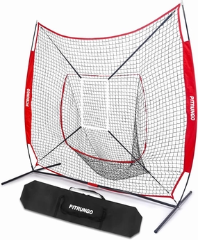 Baseball Softball Tee Batting Tee for Hitting T tee Ball Set Stand Baseball Softball Hitting Pitching Screen Net for Kids Teens Batting Net Set Training Equipment W/Carry Bag for Outdoor
