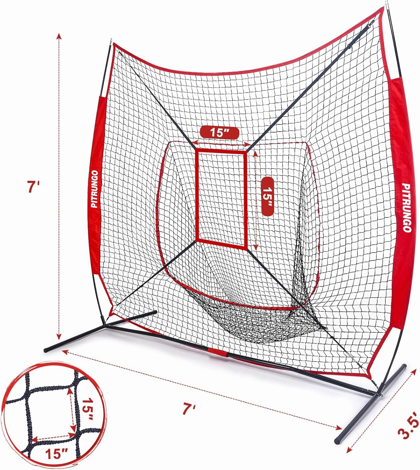 Baseball Softball Tee Batting Tee for Hitting T tee Ball Set Stand Baseball Softball Hitting Pitching Screen Net for Kids Teens Batting Net Set Training Equipment W/Carry Bag for Outdoor