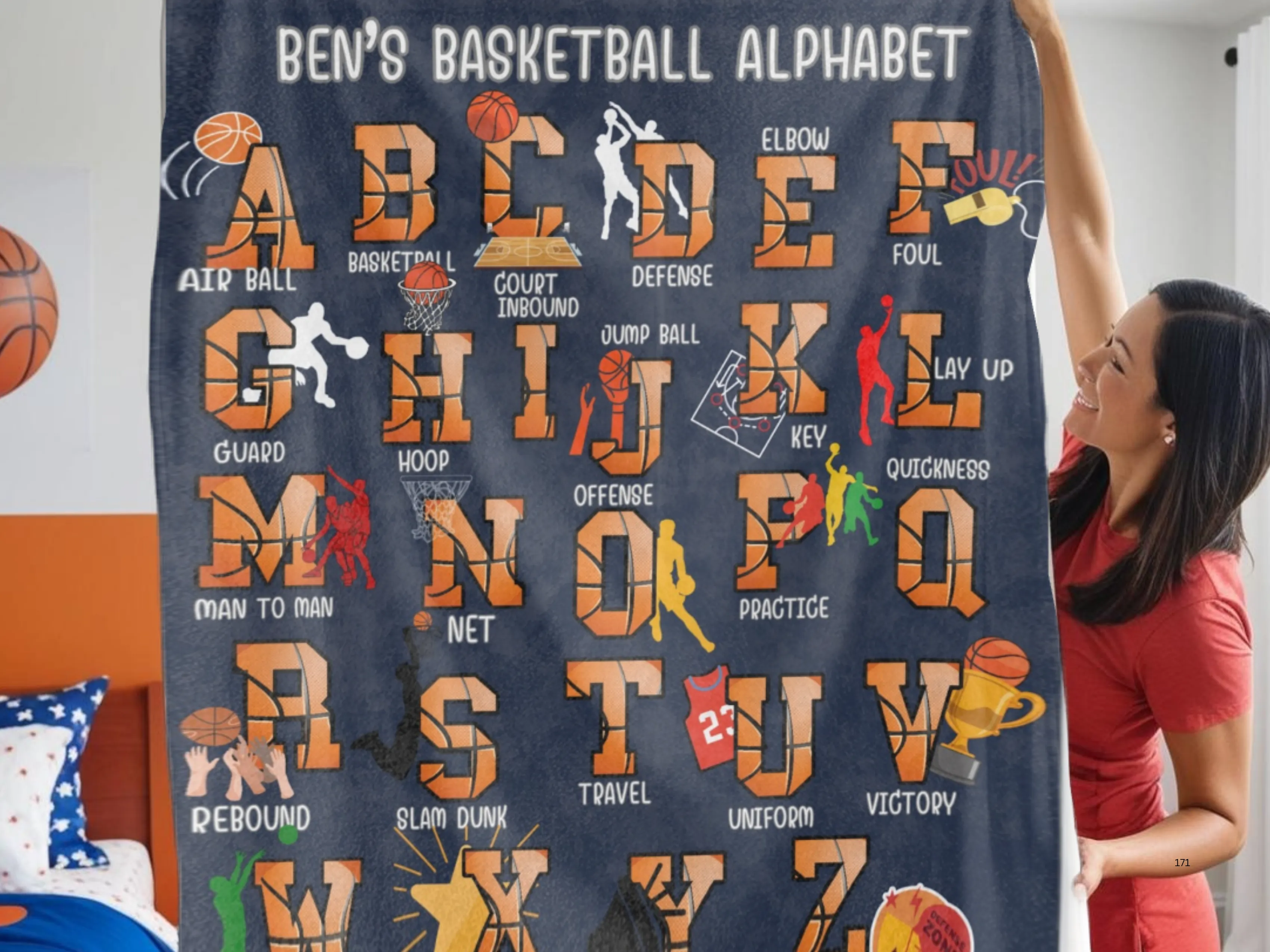 Basketball Blanket, Personalized Gifts for Basketball Lover