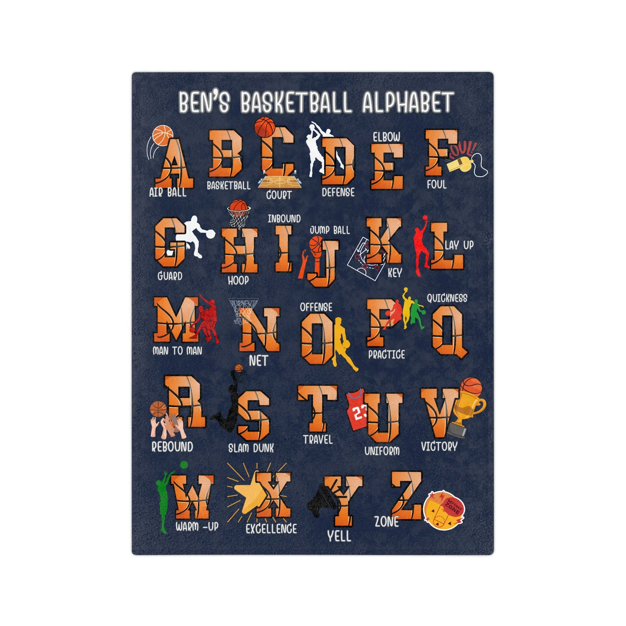 Basketball Blanket, Personalized Gifts for Basketball Lover