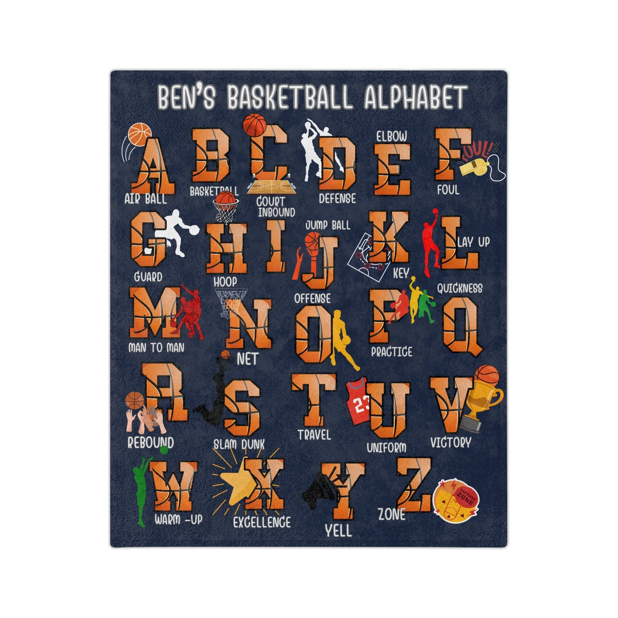 Basketball Blanket, Personalized Gifts for Basketball Lover