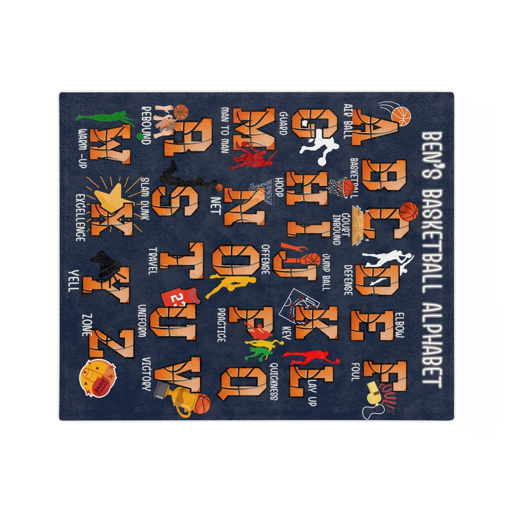 Basketball Blanket, Personalized Gifts for Basketball Lover