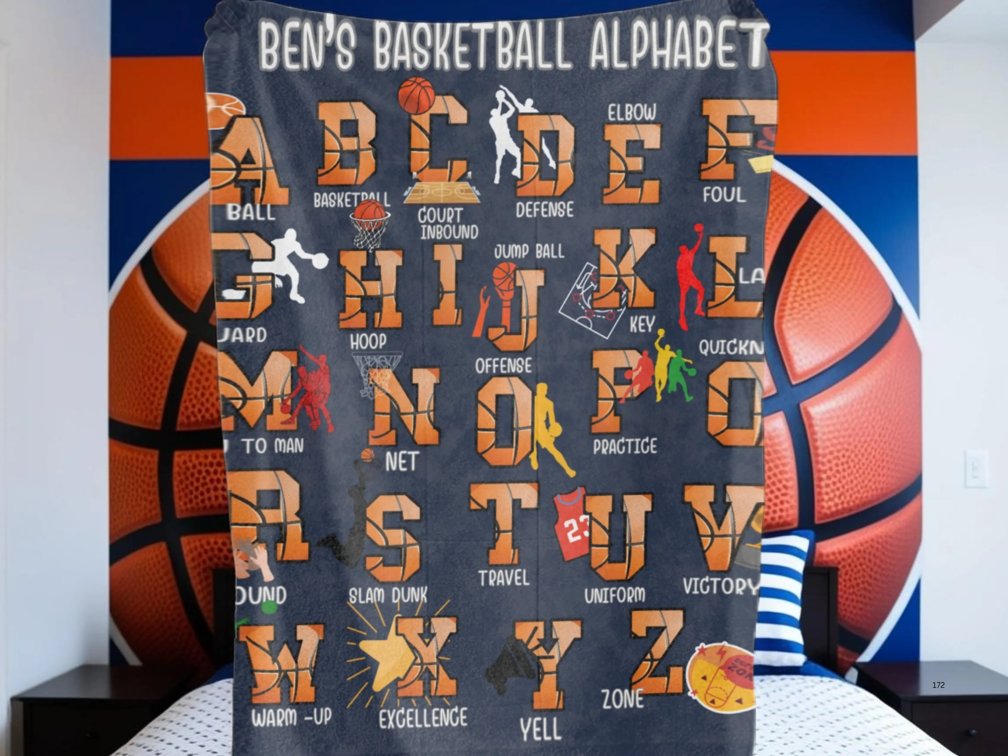 Basketball Blanket, Personalized Gifts for Basketball Lover