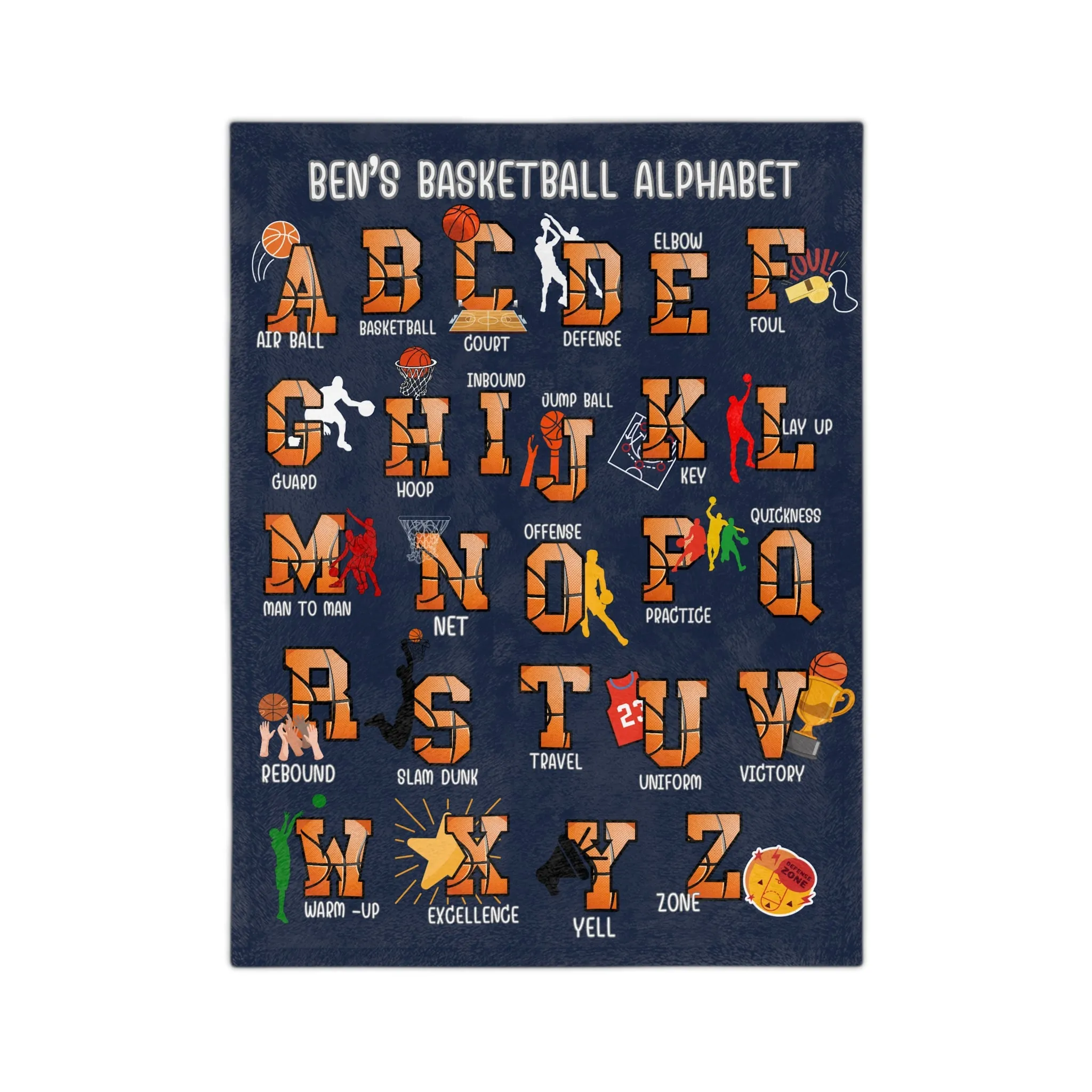 Basketball Blanket, Personalized Gifts for Basketball Lover