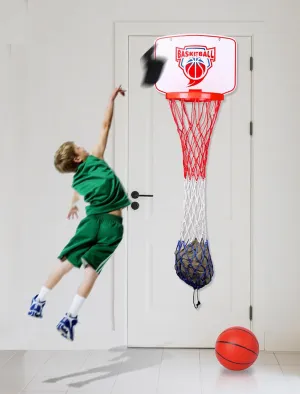 Basketball Hoop Toy with Laundry Hamper – Over the Door Hanging Basketball Game for Kids with Ball – Fun Indoor Dunk Toy & Clothes Storage Organizer