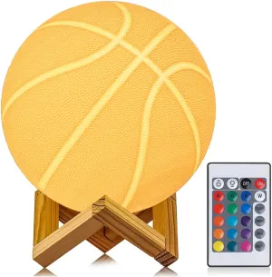 Basketball Night Light, Gifts for Fathers Dad Men Basketball lamp Room with Remote Control 16 Colors Changing Sport Fan Room Decoration Graduation Gifts for Boy Kids (4.7 inch)