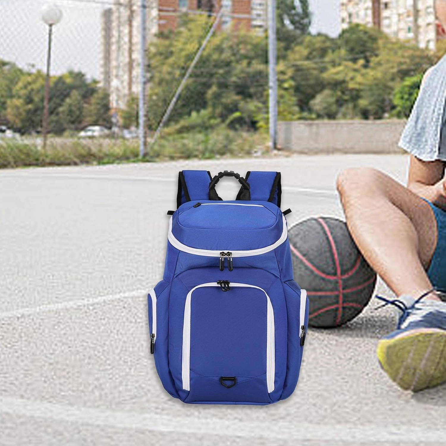 Basketball Backpack Soccer Bag Hiking Bag Large Capacity Gym Bag Portable Multiuse Training Bag for Outdoor Sports Gym Adults