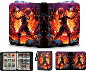 Basketball Card Binder 900 Pockets - Basketball Card Binder with Sleeves, Sports Card Binder Collectible Trading Card Albums Organizer Case Fits 900 Cards with 50 Removable for Sports Game Cards