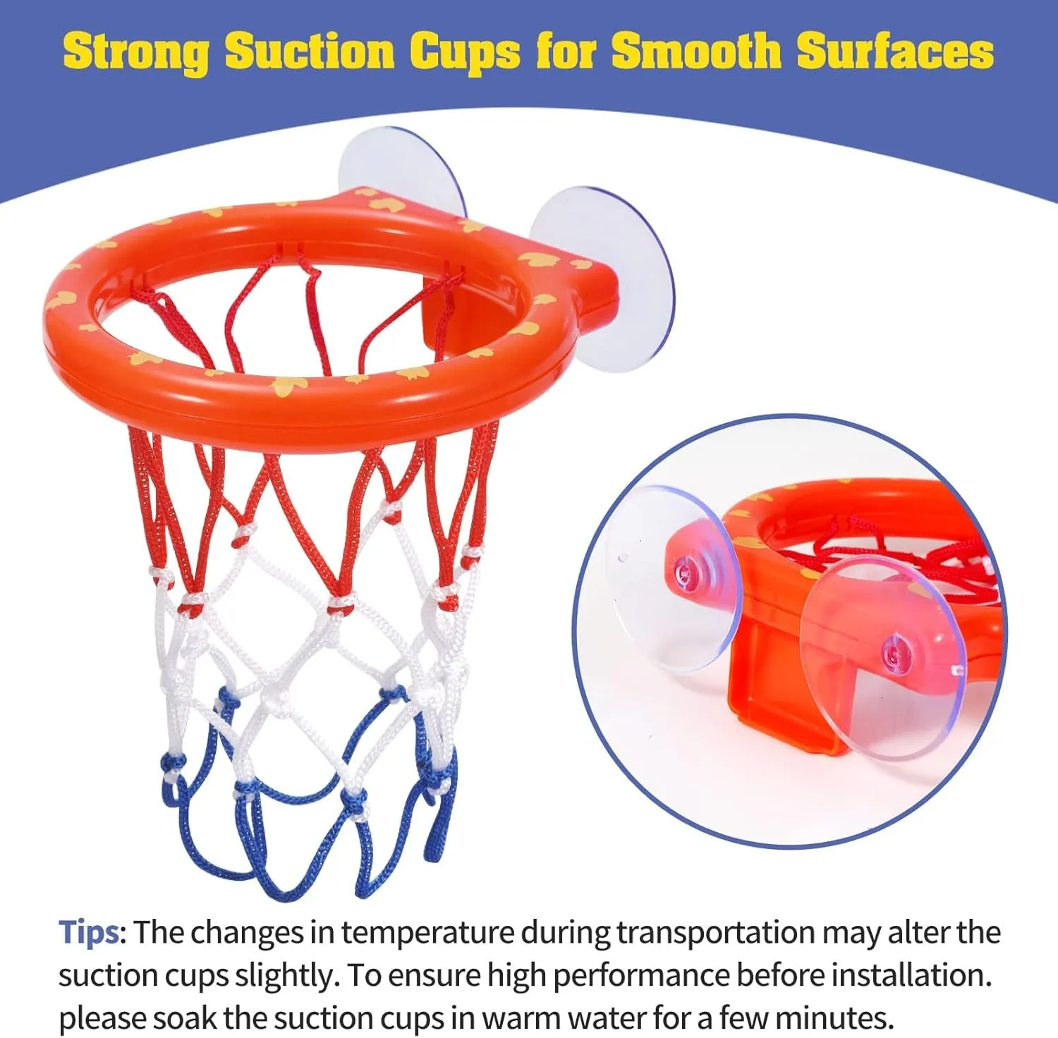 Bath Toys - Bathtub Basketball Hoop for Kids Toddlers,Bath Toys Shower Toys for Kids Ages 4-8,Suction Cup Basketball Hoop & 4 Soft Balls Set for Boys Girls