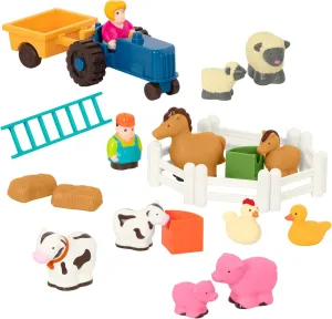 Battat Farm Animal Play Set - 25 Toy Farm Animals, Fences, Farmers, Tractor, Trailer & More for Toddlers 18 Months  - Farm Playset