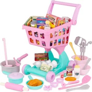 Battat- Play Circle- Shopping Cart & Grocery Set For Kids – Toy Food – Play Kitchen- Pretend Play- 3 years  