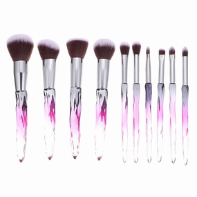 Beaupretty 10pcs Makeup Brush Set Professional Foundation Brushes for Blending Contouring and Highlighting Soft Dense Bristles Elegant Gradient Handle for Women Makeup Needs