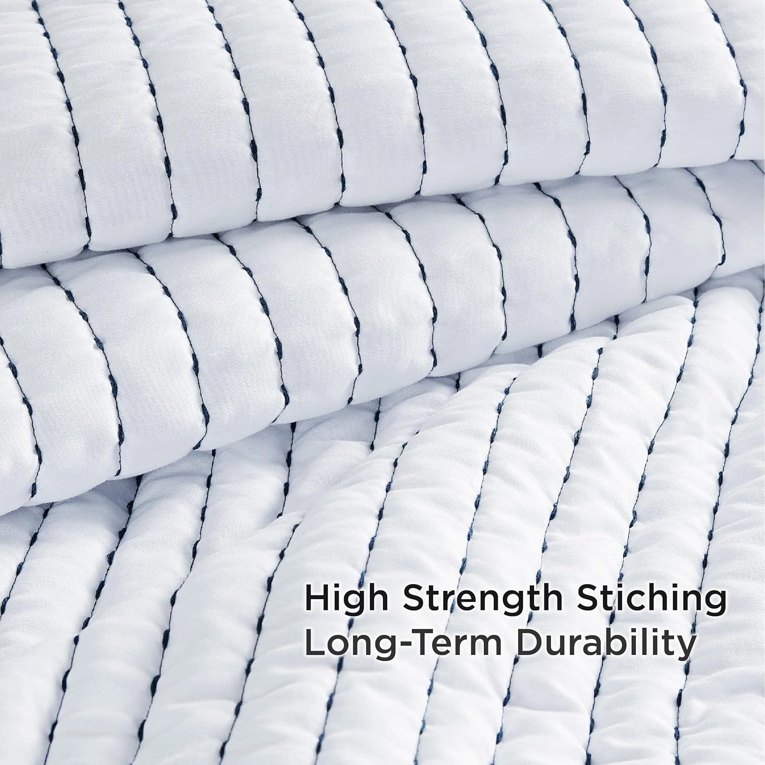 Bedsure White Quilts Queen Size - Queen Quilt Bedding Set Bedspread Coverlet, Lightweight Corduroy Pattern Bedspread, 3-Piece Set with 90"x96" Coverlet & 2 Pillow Shams, All-Season Soft Microfiber