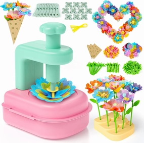 beefunni Flower Bouquet Craft Kits, DIY Crafts for Kids Ages 4-6-8, Upgrade Wreaths & Colorful Flowers Toys for 4 5 6 7 8  Year Old Girl Birthday Gifts Ideas Educational Activities for Toddler