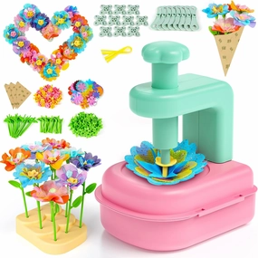 beefunni Flower Bouquet Craft Kits, Upgrade Wreaths and Colorful Flowers Crafts for Kids Ages 4-6-8, DIY Flowers Toys for 4 5 6 7 8 Year Old Girl Birthday Gifts Ideas Creative Educational Activities