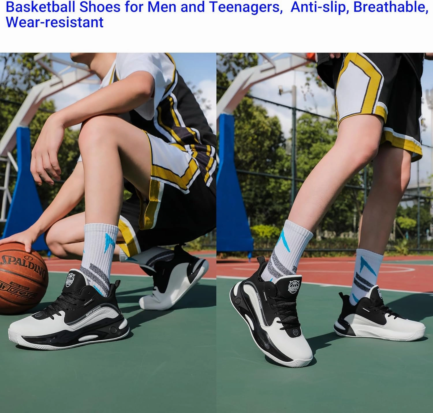 Beita High Upper Basketball Shoes for Men Sneakers Breathable Sports Shoes Anti Slip