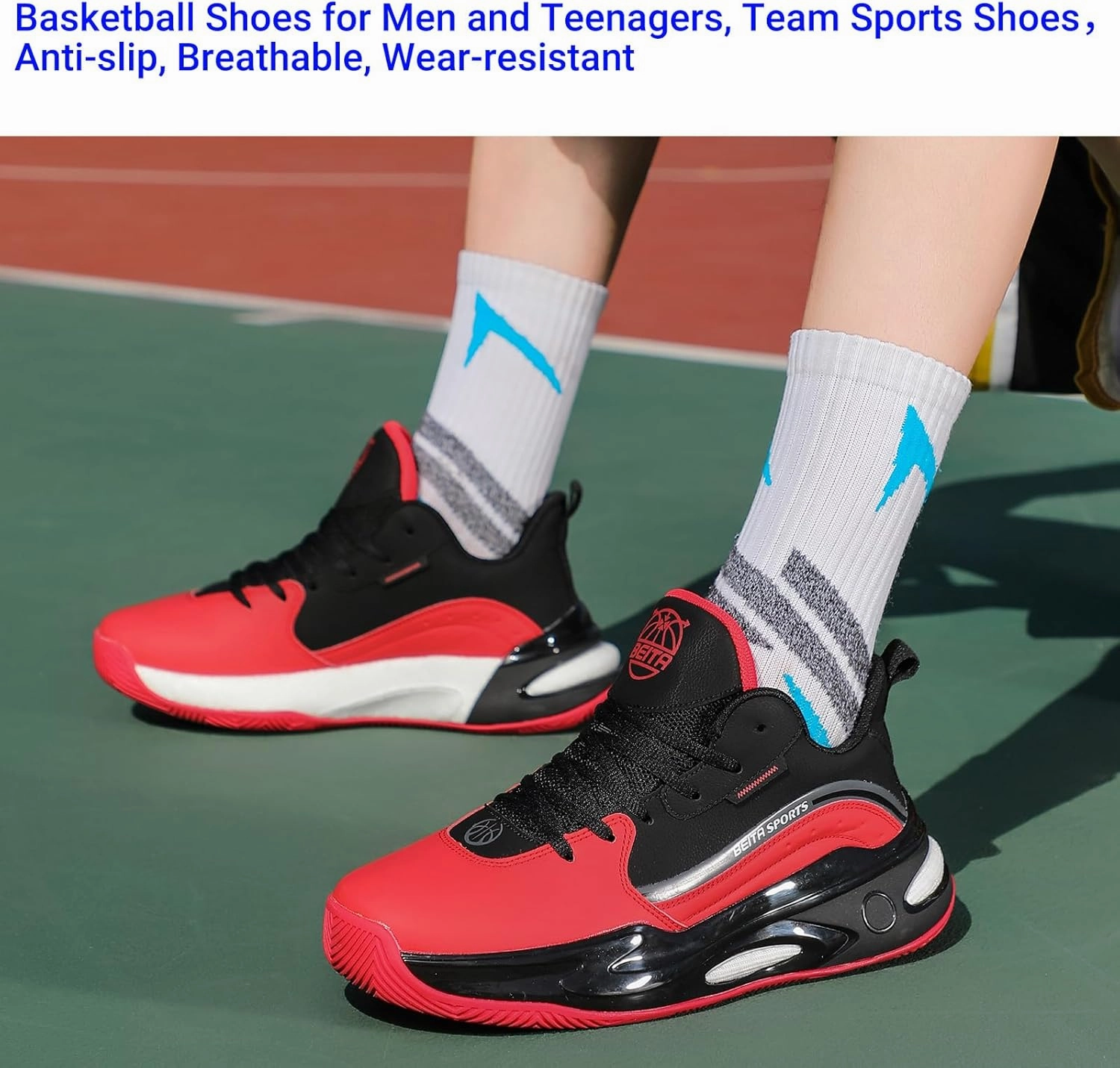 Beita High Upper Basketball Shoes for Men Sneakers Breathable Sports Shoes Anti Slip