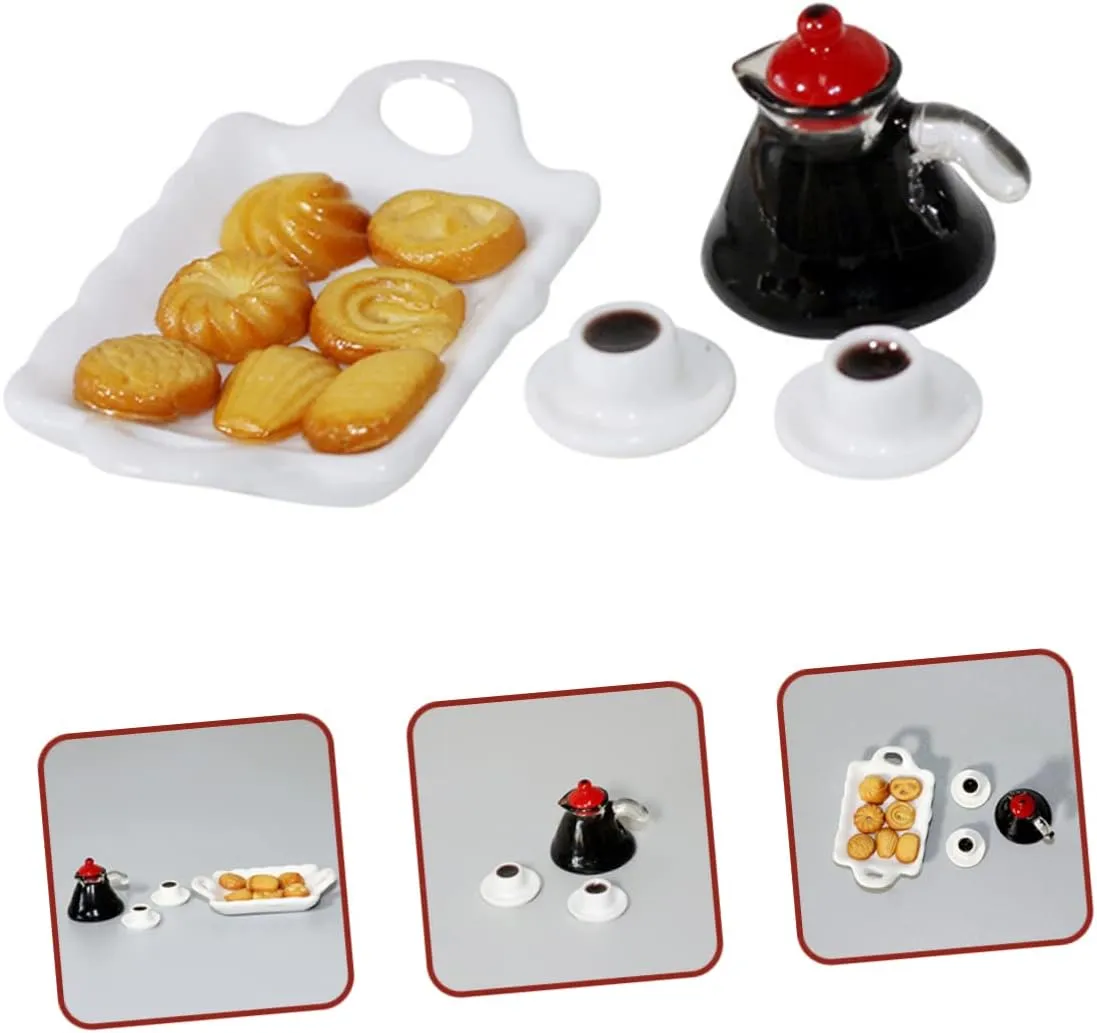 BESPORTBLE 5 Sets Miniature Coffee Set for Dollhouse Decor Adorable Tiny Food Desktop Accessory Safe Design for Mini House Displays and Creative Photography