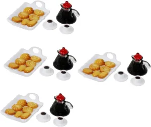 BESPORTBLE 5 Sets Miniature Coffee Set for Dollhouse Decor Adorable Tiny Food Desktop Accessory Safe Design for Mini House Displays and Creative Photography