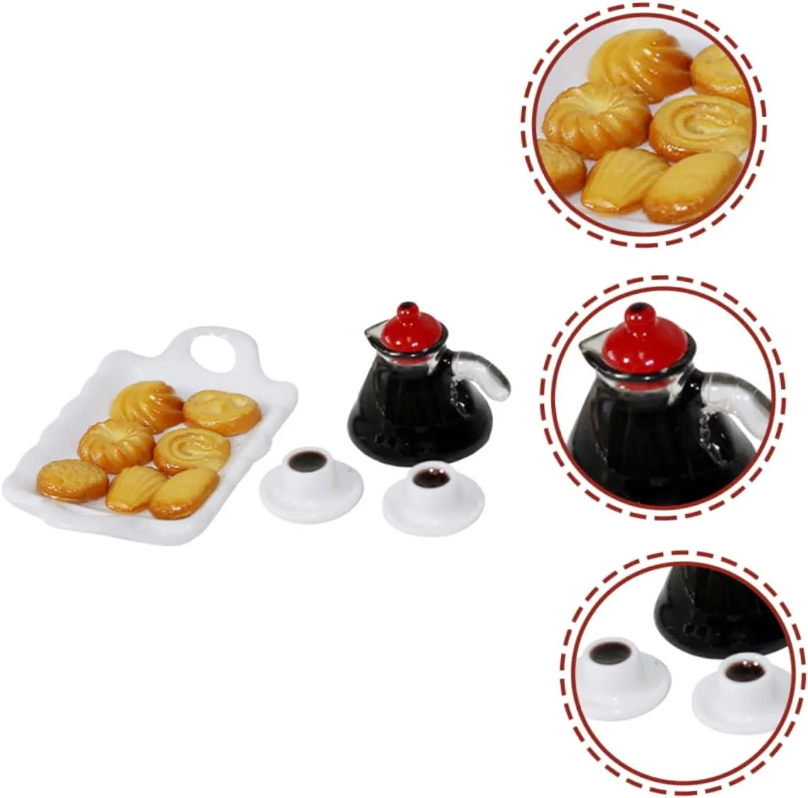 BESPORTBLE 5 Sets Miniature Coffee Set for Dollhouse Decor Adorable Tiny Food Desktop Accessory Safe Design for Mini House Displays and Creative Photography