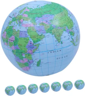 BESPORTBLE 8pcs Inflatable Beach Balls Globe Shaped Balls for Pool Beach Playing Fun and Lightweight for Outdoor Activities for Parties and Home Decor