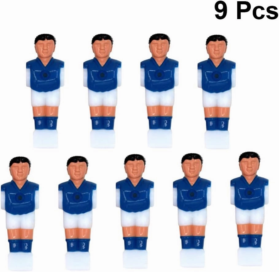 BESPORTBLE 9pcs Foosball Man Statue Table Guys Man Soccer Games Player Mini Doll Figure Football Machine Accessories Replacement Parts (Blue)
