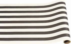 Black and White Striped Paper Table Runner - 25' Long x 20" Wide