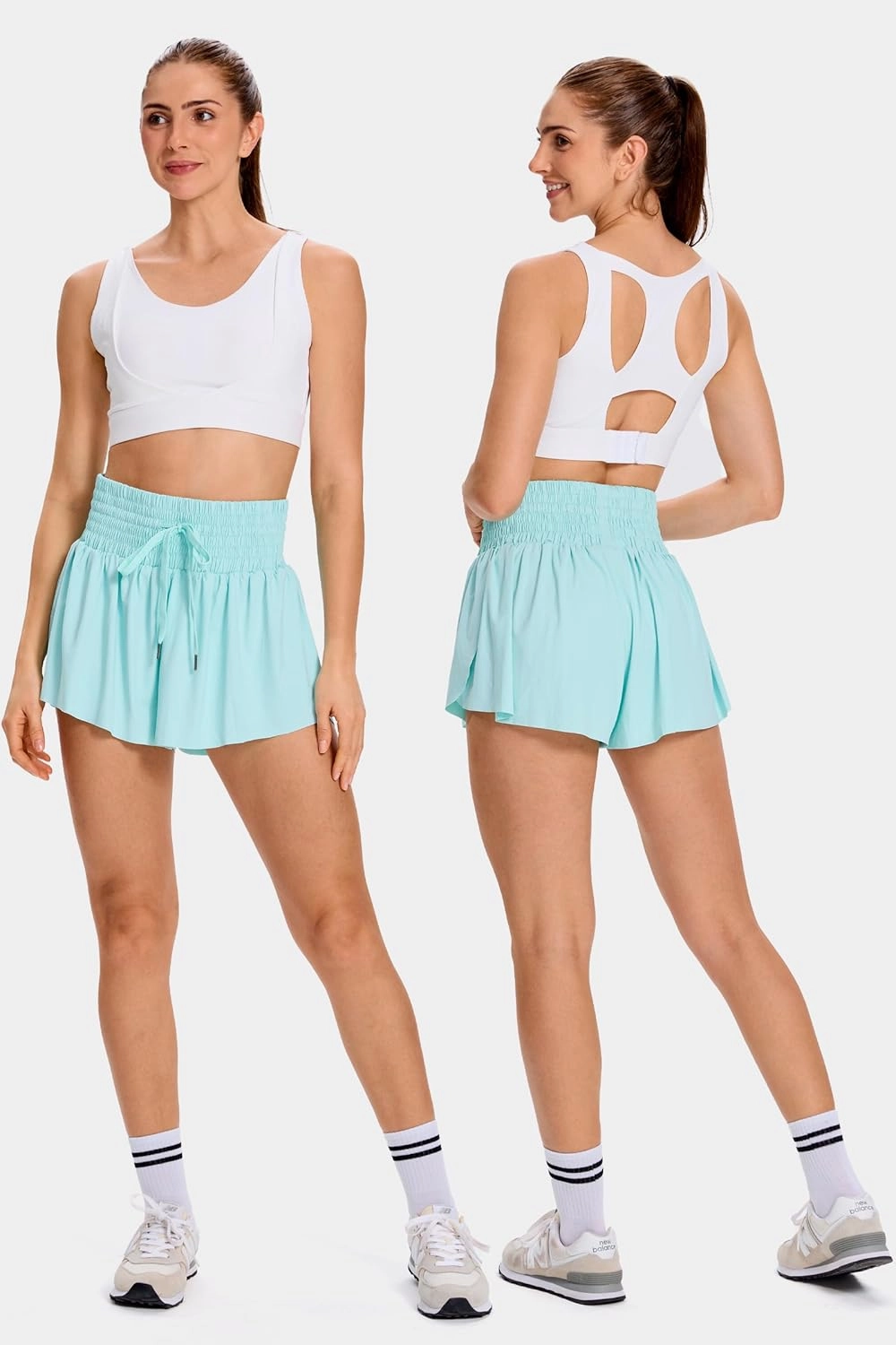 Blaosn Flowy Athletic Shorts for Women Workout Running Gym Yoga High Waist Skort Sweat Skirt Cute Clothes Summer Outfits
