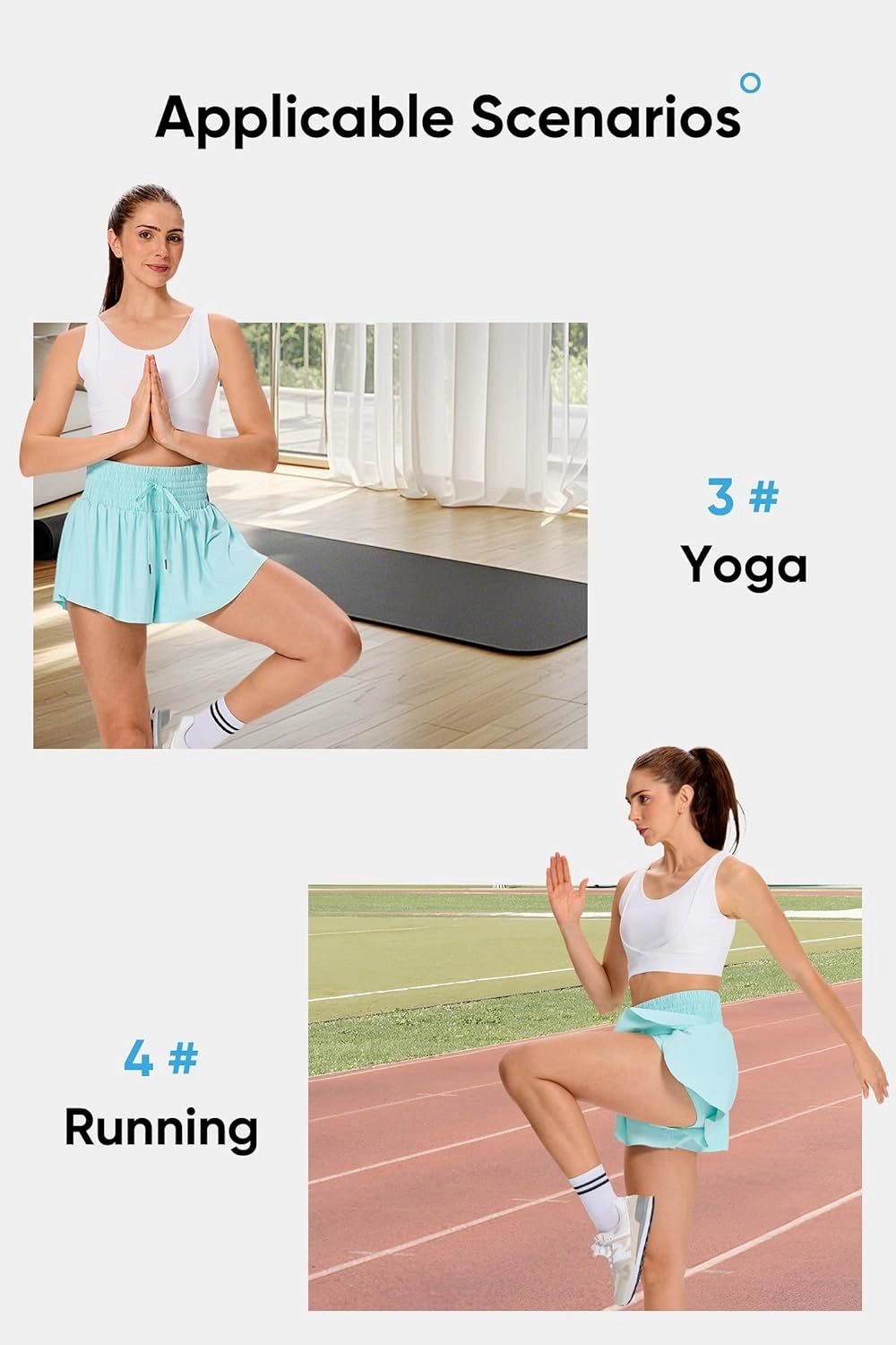 Blaosn Flowy Athletic Shorts for Women Workout Running Gym Yoga High Waist Skort Sweat Skirt Cute Clothes Summer Outfits