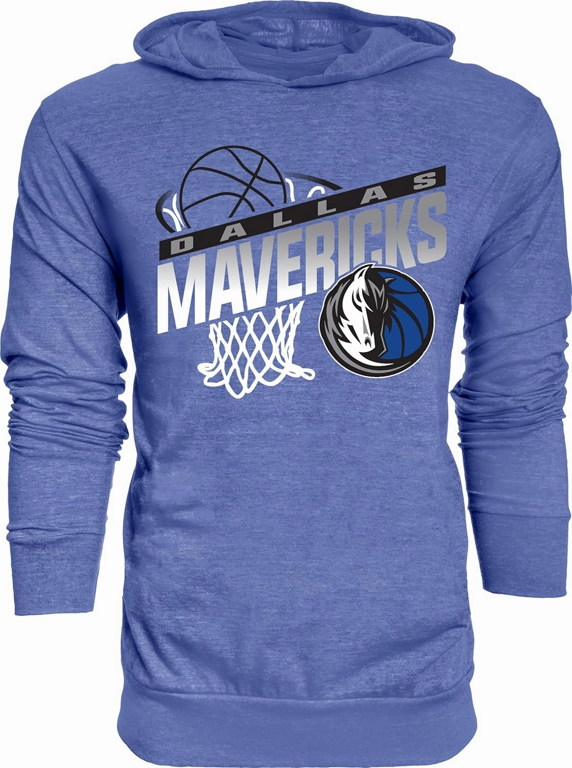 Blue 84 Unisex Kid's NBA Officially Licensed Youth Tri-Blend Hooded Long Sleeve T-Shirt Hoop Team Color
