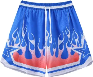 BOOMLEMON Men's Basketball Shorts Casual Workout Athletic Shorts Mesh Graphic Print Running Short Pants