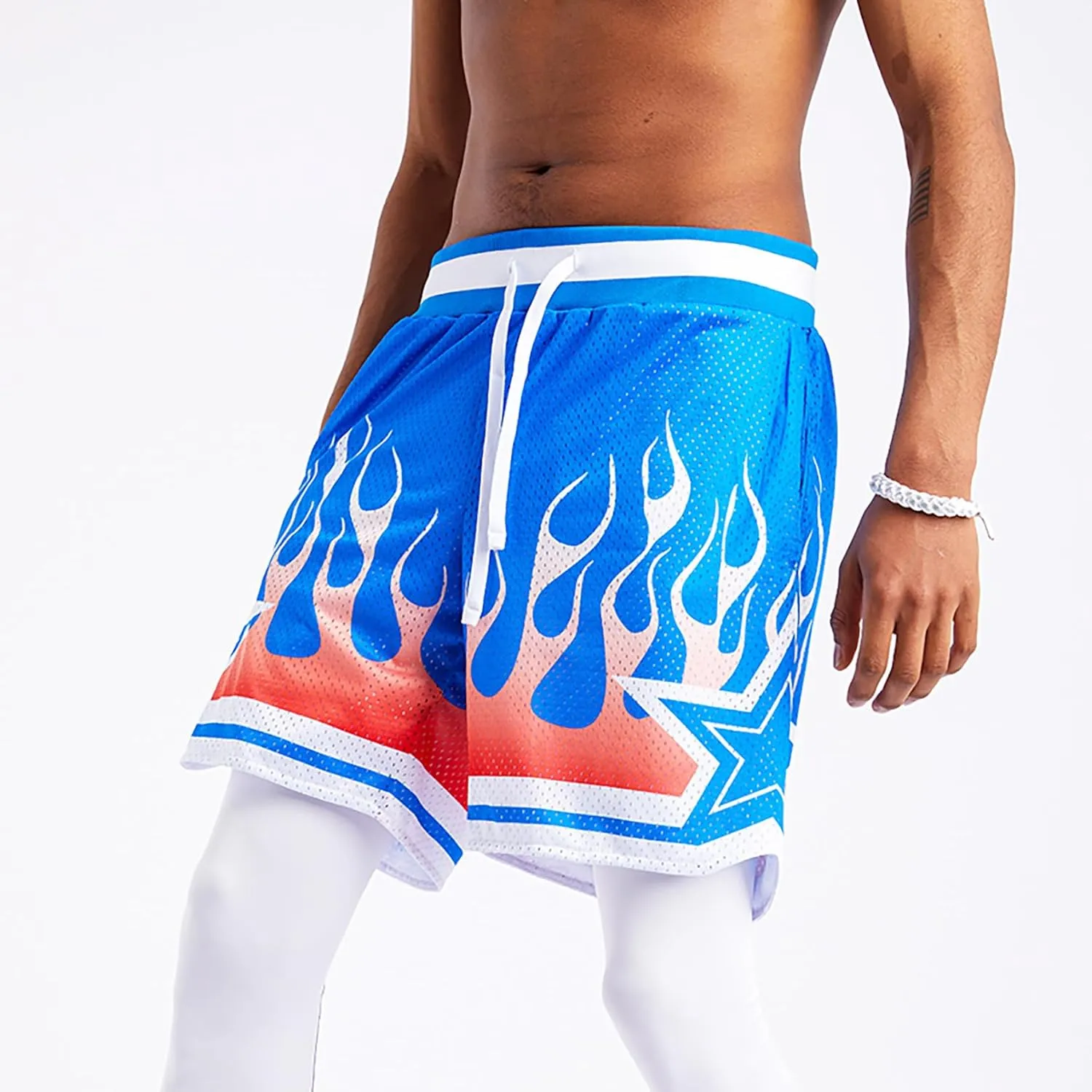 BOOMLEMON Men's Basketball Shorts Casual Workout Athletic Shorts Mesh Graphic Print Running Short Pants