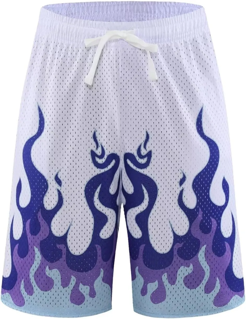 BOOMLEMON Men's Basketball Shorts Casual Workout Athletic Shorts Mesh Graphic Print Running Short Pants