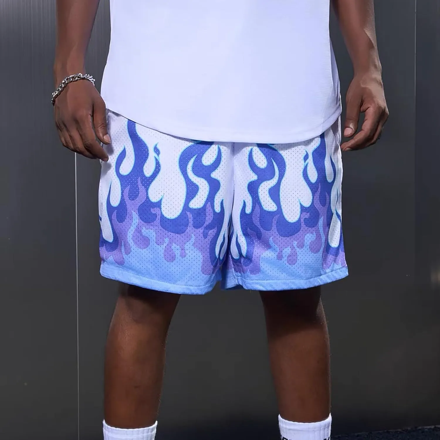 BOOMLEMON Men's Basketball Shorts Casual Workout Athletic Shorts Mesh Graphic Print Running Short Pants