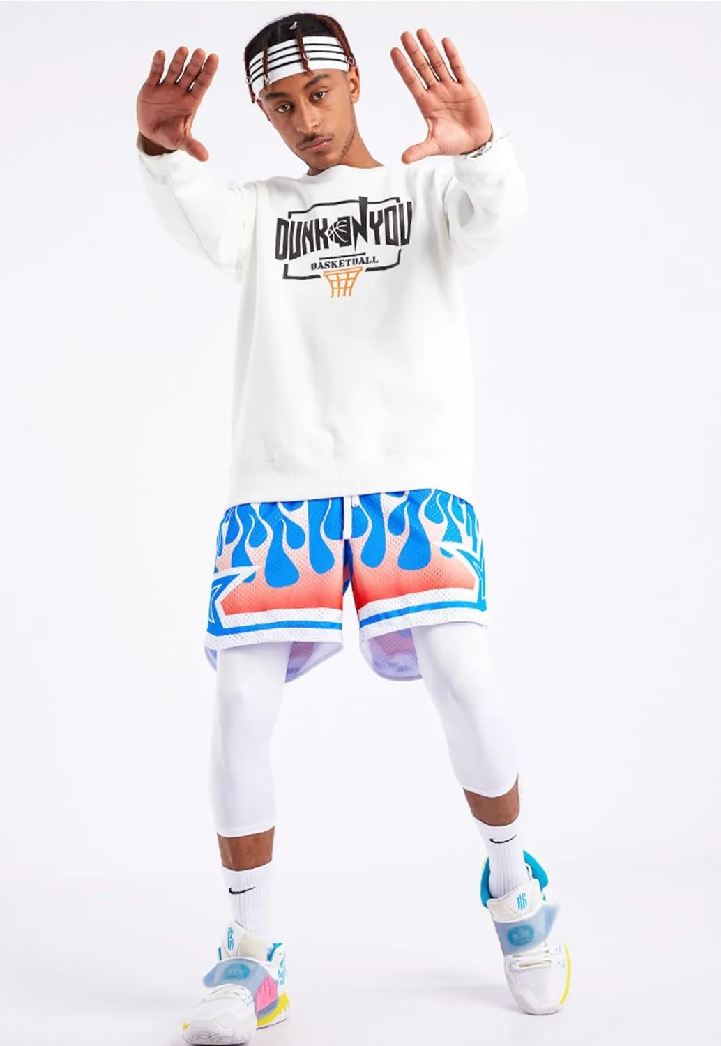 BOOMLEMON Men's Basketball Shorts Casual Workout Athletic Shorts Mesh Graphic Print Running Short Pants
