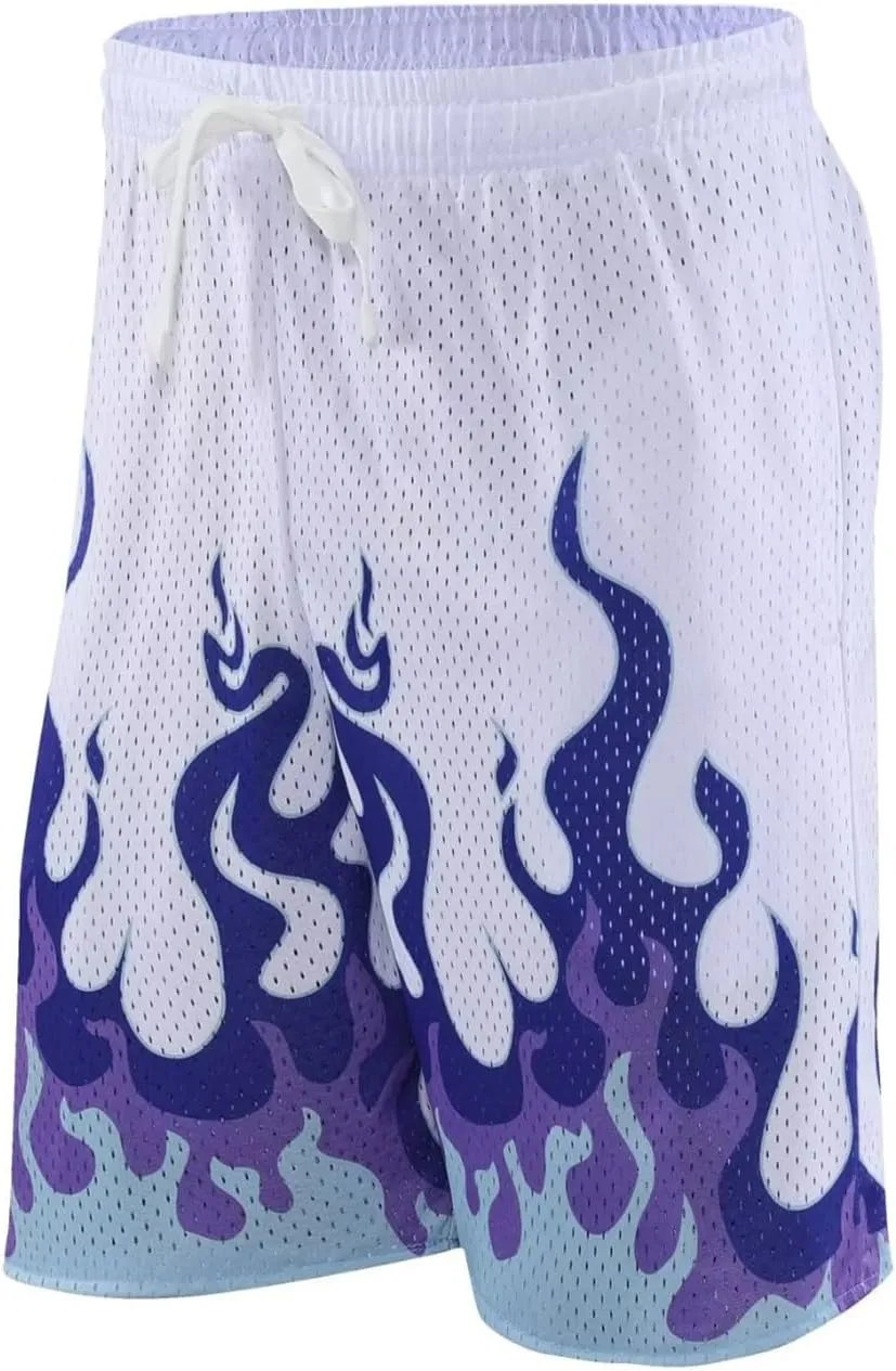 BOOMLEMON Men's Basketball Shorts Casual Workout Athletic Shorts Mesh Graphic Print Running Short Pants