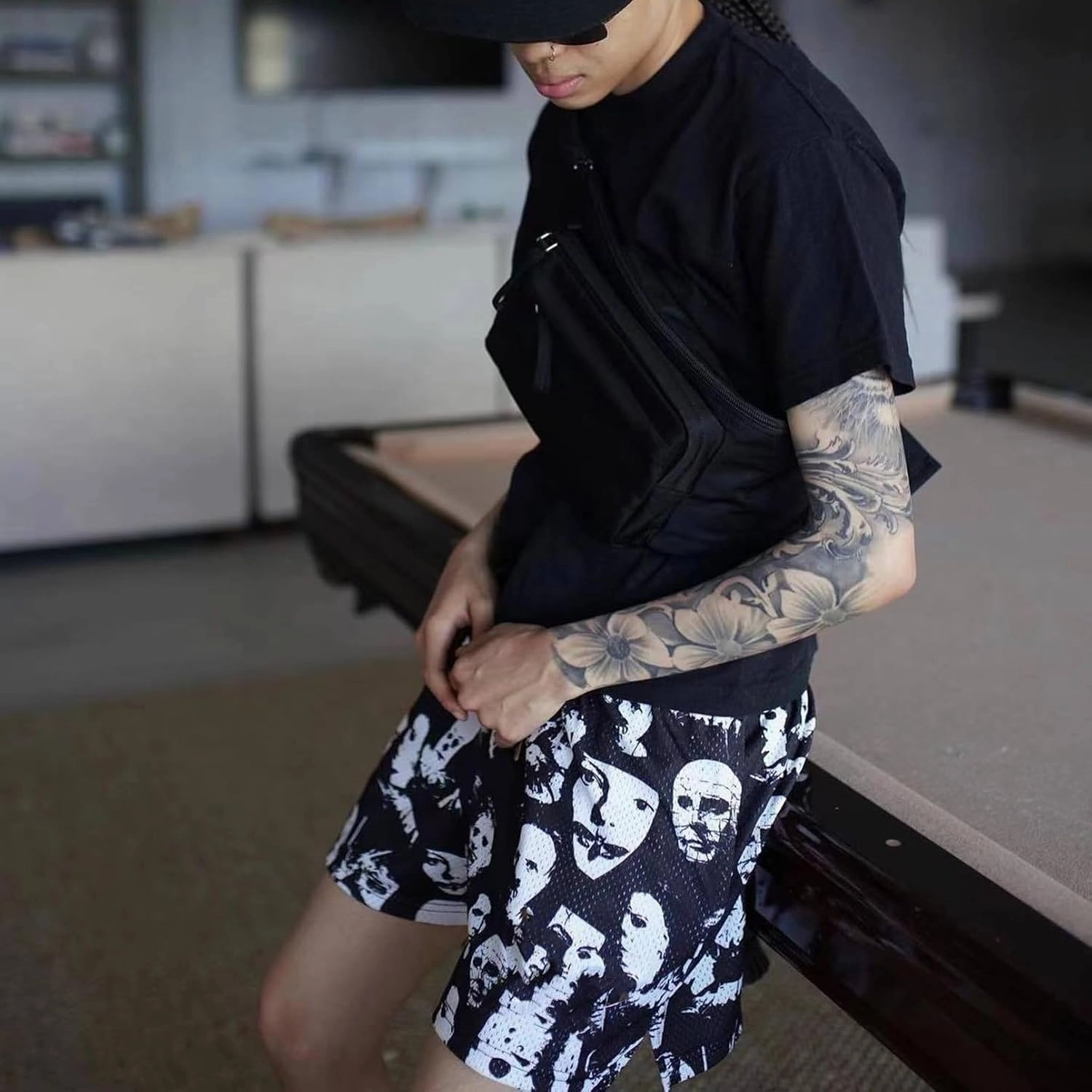 BOOMLEMON Mens Mesh Graphic Print Shorts Casual Workout Cool Shorts Gym Basketball Running Short Pants