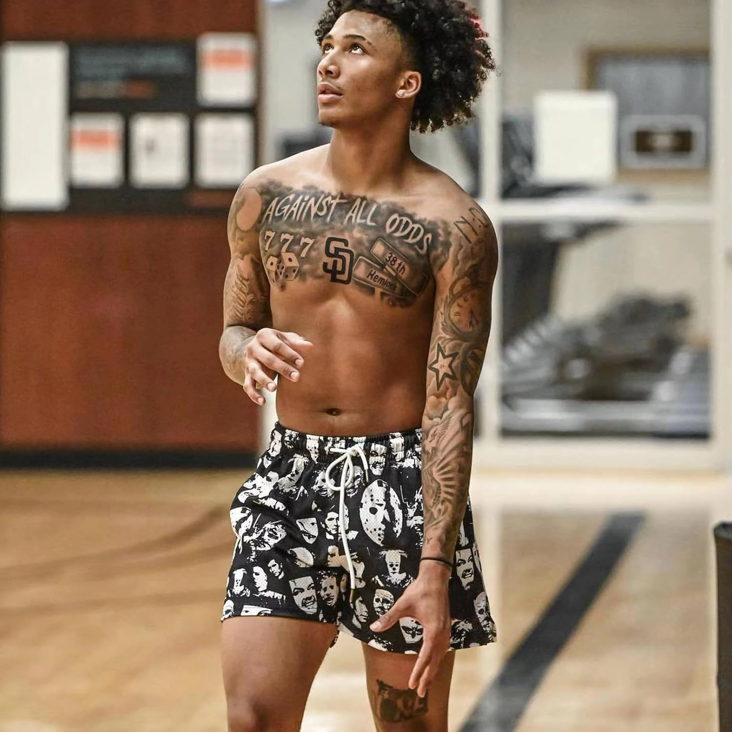 BOOMLEMON Mens Mesh Graphic Print Shorts Casual Workout Cool Shorts Gym Basketball Running Short Pants